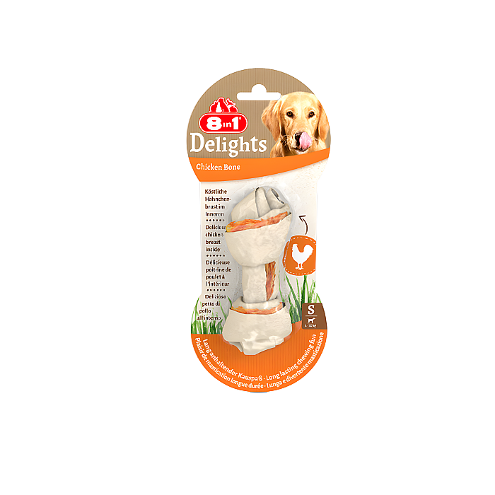 8in1 Delights Bones Tavuklu Köpek Ödül Kemiği S - 8in1