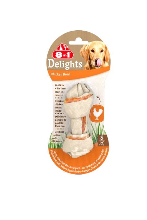 8IN1 DELİGHTS BONES KÖPEK ÖDÜL KEMİĞİ TAVUKLU S - 1
