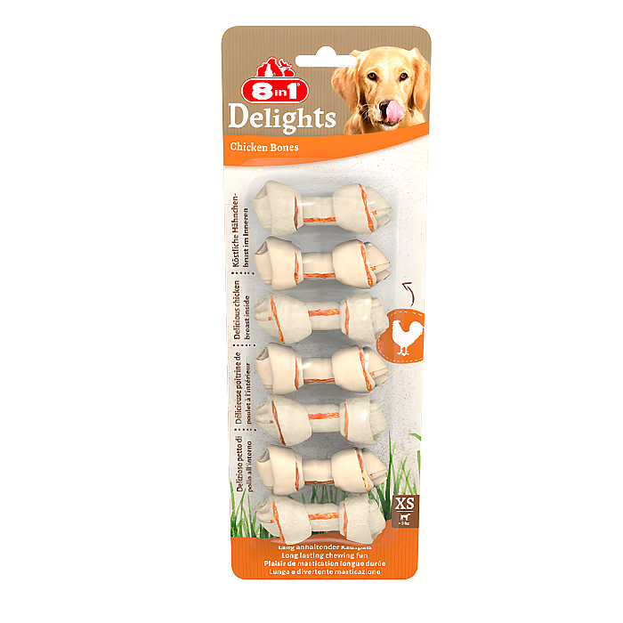 8in1 Delights Bones Tavuklu Köpek Ödül Kemiği XS 84 Gr - 8in1