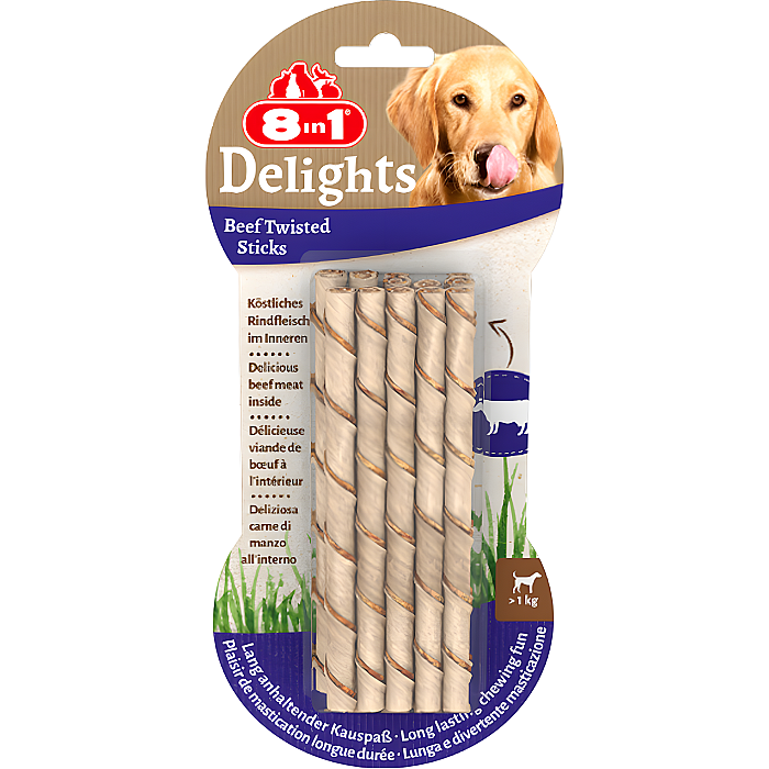 8in1 Delights Sığır Etli Burgu Çubuk Köpek Ödül Kemiği 55 Gr - 8in1
