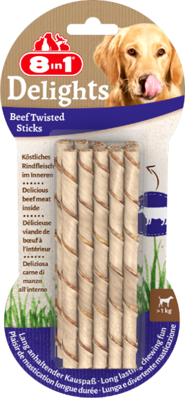 8IN1 DELİGHTS BURGU ÇUBUK KÖPEK ÖDÜL KEMİĞİ SIĞIR ETLİ - 55GR - 2