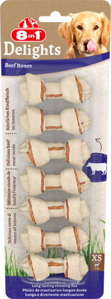 8IN1 DELİGHTS KÖPEK ÖDÜL KEMİĞİ SIĞIR ETLİ XS - 84GR - 8IN1