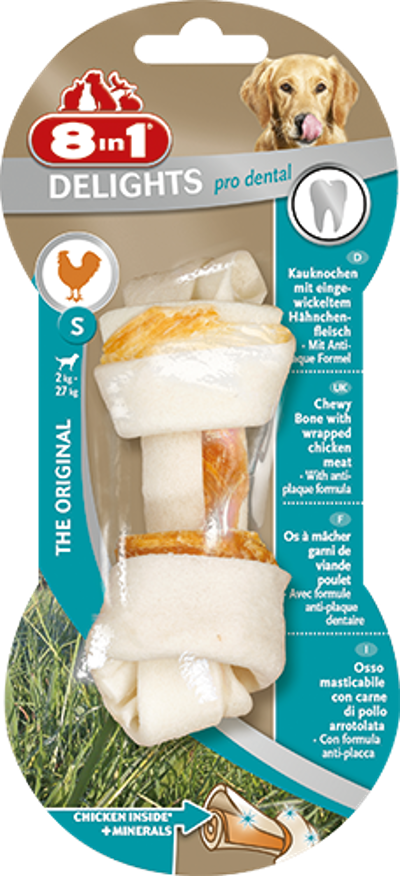 8IN1 DELİGHTS PRO DENTAL DİŞ SAĞLIĞI İÇİN KÖPEK ÖDÜL KEMİĞİ TAVUKLU S - 35GR - 1