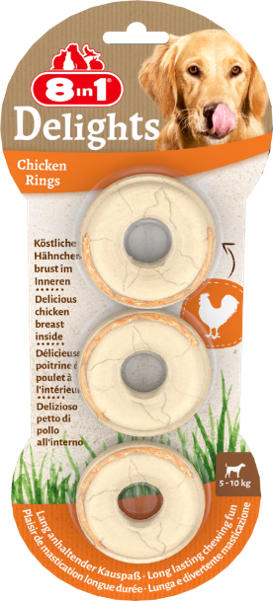 8IN1 DELİGHTS RİNGS KÖPEK ÖDÜL KEMİĞİ TAVUKLU - 119GR - 8IN1