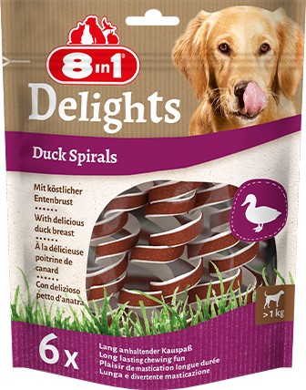 8IN1 DELİGHTS SPİRALS KÖPEK ÖDÜL MAMASI (6LI) - ÖRDEKLİ - 60GR - 8IN1