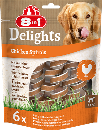 8IN1 DELİGHTS SPİRALS KÖPEK ÖDÜL MAMASI (6LI) - TAVUKLU - 60GR - 8IN1