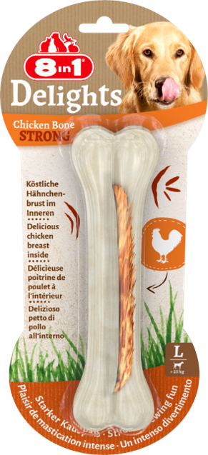 8IN1 DELİGHTS STRONG KÖPEK ÖDÜL KEMİĞİ TAVUKLU L - 130GR - 8IN1