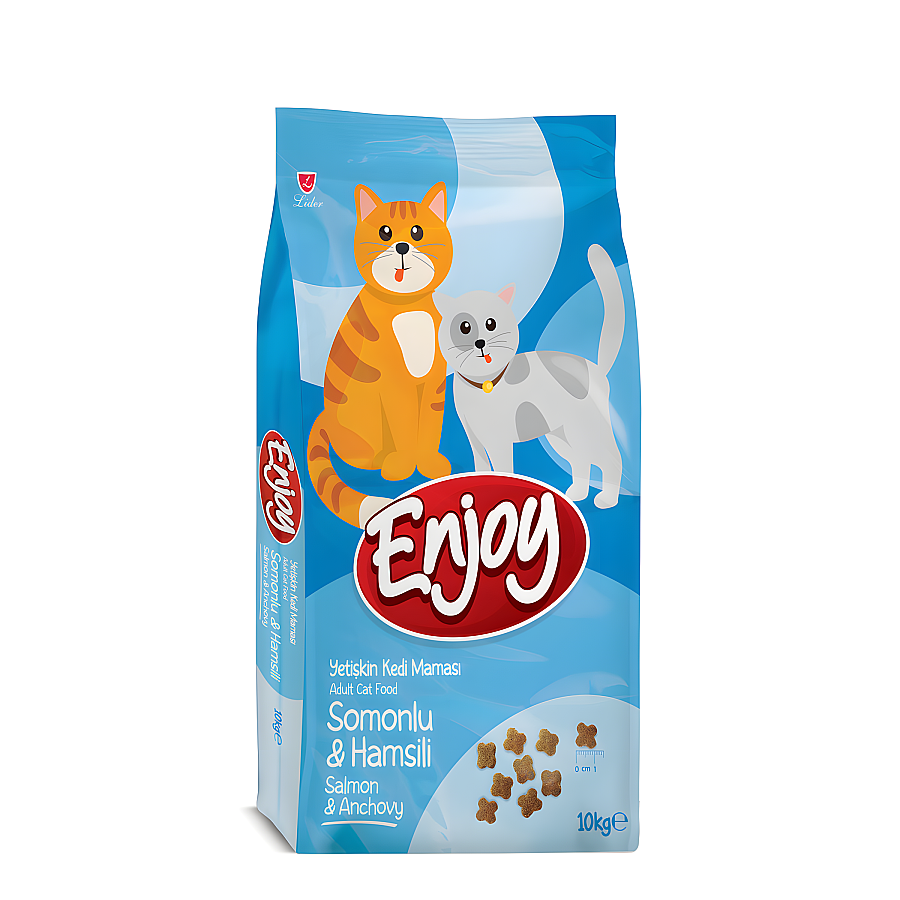 Enjoy Somonlu ve Hamsili Yetişkin Kedi Maması 10 Kg - 1