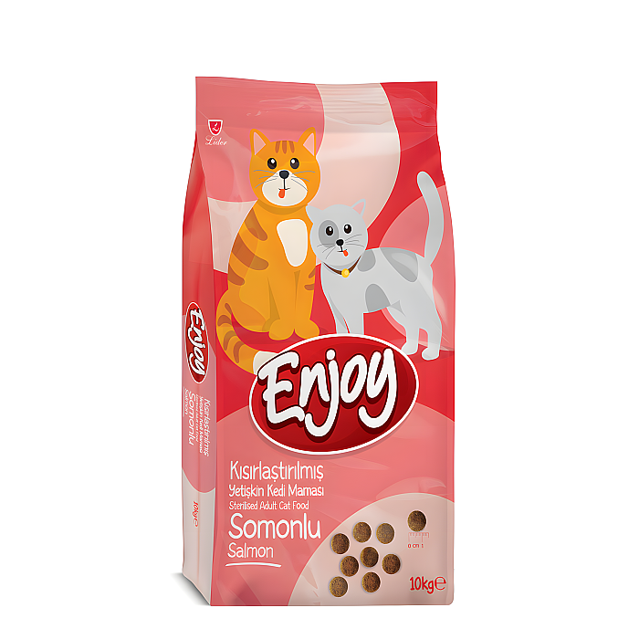 Enjoy Somonlu Kısırlaştırılmış Kedi Maması 10 Kg - Enjoy
