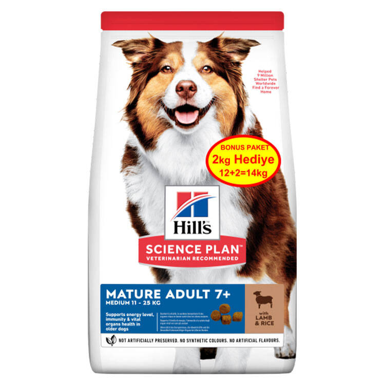 HILL'S SP KUZULU VE PİRİNÇLİ ORTA IRK +7 YAŞLI KÖPEK MAMASI 12+2 KG - 1