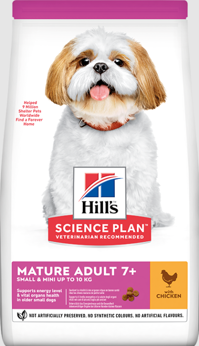 HİLL'S SP TAVUKLU KÜÇÜK VE MİNİ IRK +7 YAŞLI KÖPEK MAMASI 1.5KG - Hill's