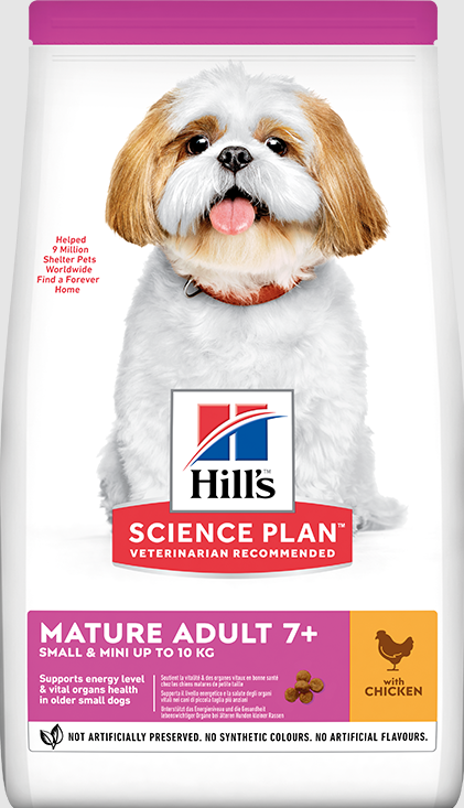 HİLL'S SP TAVUKLU KÜÇÜK VE MİNİ IRK +7 YAŞLI KÖPEK MAMASI 1.5KG - 1