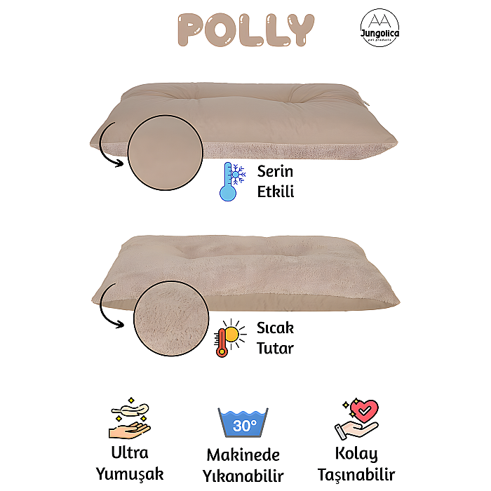 Jungolica Polly Açık Bej - Bej Evcil Hayvan Yatağı L - Jungolica