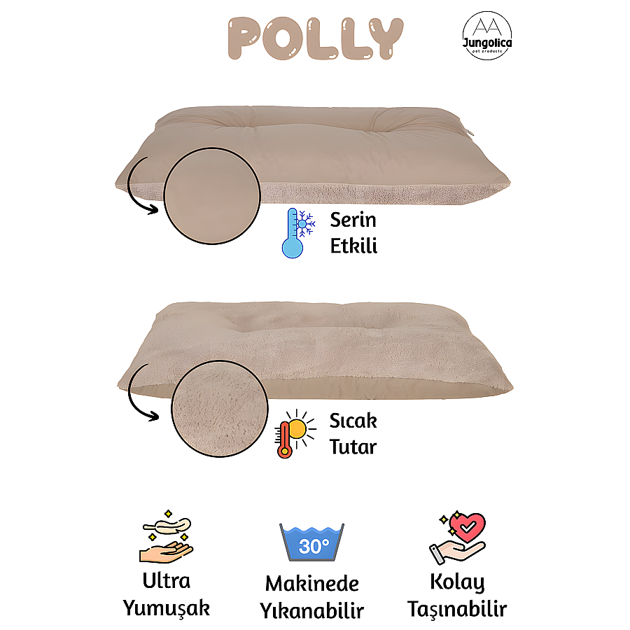 Jungolica Polly Açık Bej-Bej Evcil Hayvan Yatağı M - 2