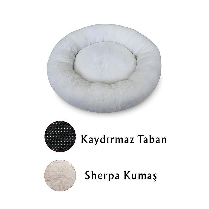 Jungolica Teddy Donut Ekru Evcil Hayvan Yatağı M - 2