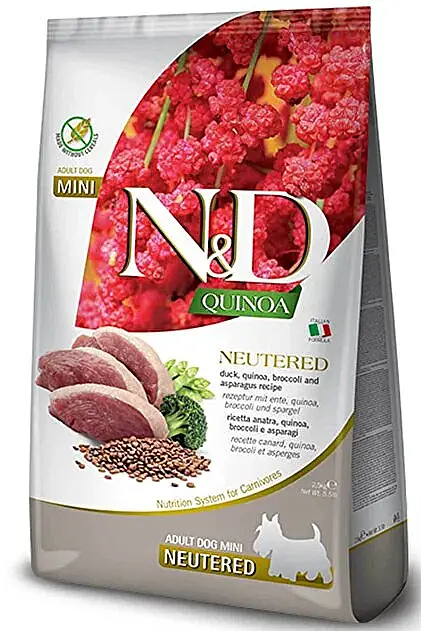 N&D Quinoa Ördekli ve Brokolili Kısırlaştırılmış Köpek Maması 2.5 Kg - 1