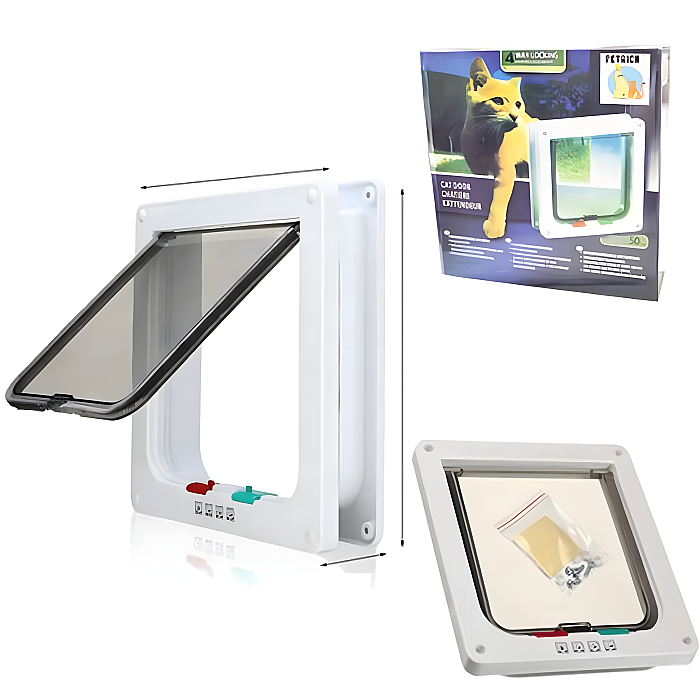 Pawise 4 Yollu Kedi Kapısı 25 x 23,5 x 5,5 - Pawise