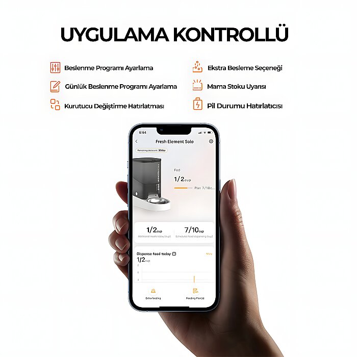 Petkit Fresh Element Solo Beyaz Akıllı Besleme Ünitesi - 4