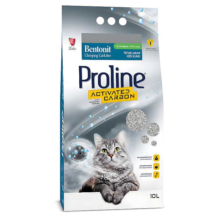 Proline Aktif Karbonlu Topaklanan Kedi Kumu 10 Lt - 2