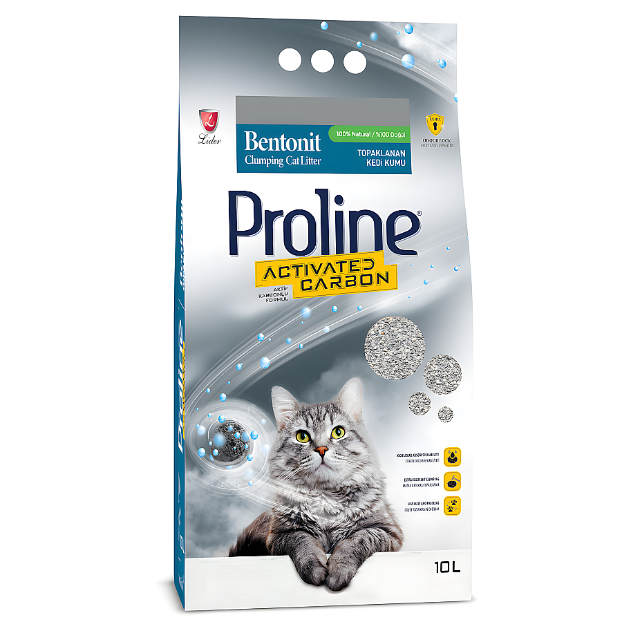 Proline Aktif Karbonlu Topaklanan Kedi Kumu 10 Lt - 2