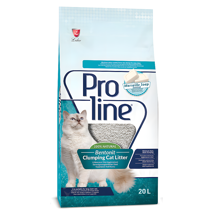 Proline Marsilya Sabunu Kokulu Bentonit Kedi Kumu 20 Lt - 1