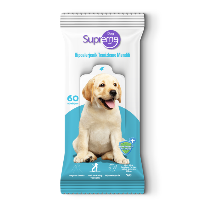 SPRME DOG  HİPOALERJENİK TEMİZLEME MENDİLİ - 